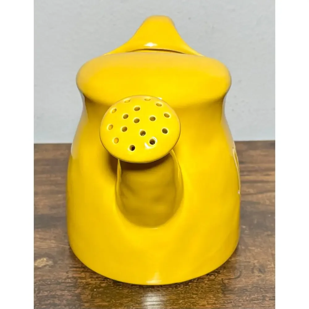 Rae Dunn Yellow 6” Ceramic “Shine” Water Pitcher Plant Watering Can Retired